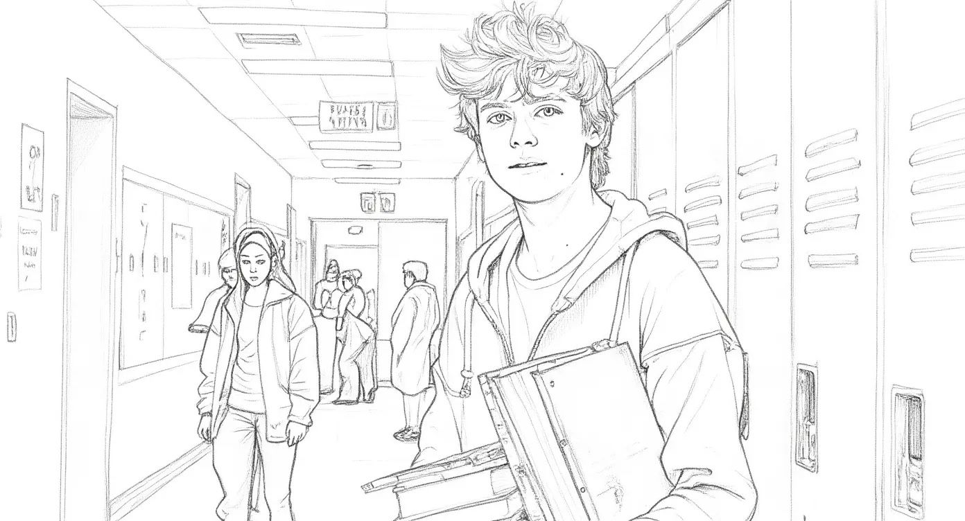 Architecture converted to pencil sketch